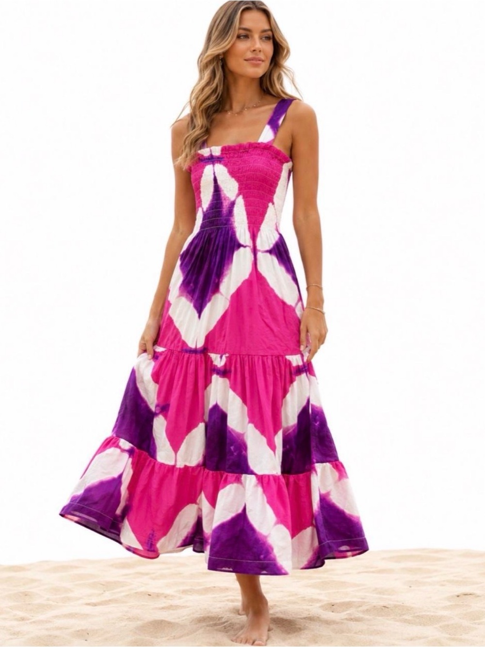 $395 🌺 Busayo Collective Smocked Tie-Dye Maxi Dress | Size 0